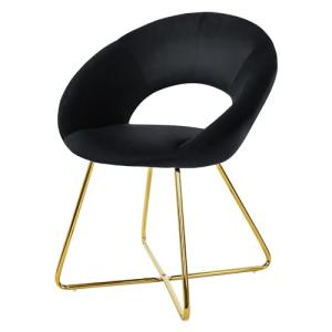 ML-Design Silla de Comedor Negra Asiento Ergonómico Curvado…