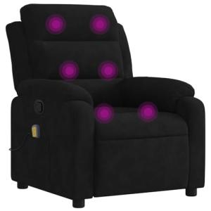 Emmtore Sillón de Masaje reclinable de Terciopelo Negro