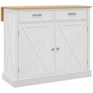 HOMCOM Isla de Cocina Carro de Cocina con Encimera de Mader…