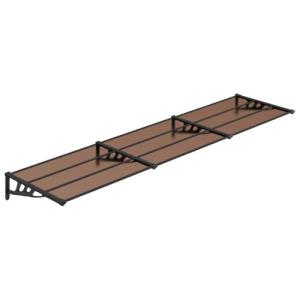 vidaXL Marquesina de Puerta policarbonato Negro 358,5x90 cm…