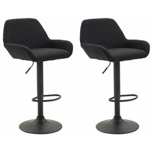 CLP Set De 2 Taburetes Braga Tapizado En Tela, Regulables E…