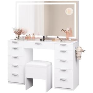YITAHOME Tocador con iluminación LED, 3 Colores con Brillo…