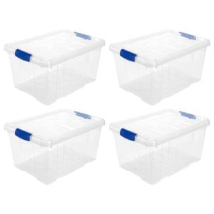 AC - Pack de 4 Cajas de ordenación de plástico Transparente…