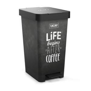TATAY Cubo de Pedal Smart, 25L de Capacidad, Pedal Retrácti…
