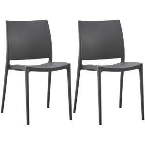 CLP Set de 2 sillas de jardín Meton, apilables de plástico,…
