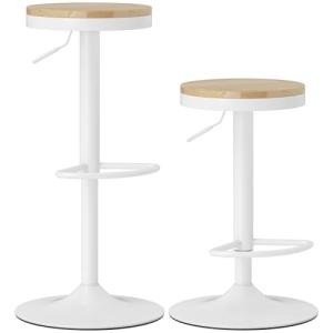 HOMCOM Juego de 2 Taburetes de Bar Giratorios Taburetes Alt…