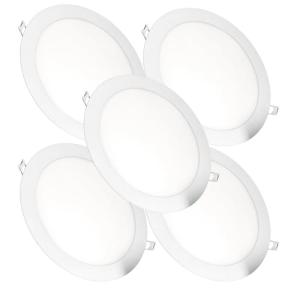 Jandei – Pack x 5 Downlights LED Empotrable Redondo, 18W, 1…