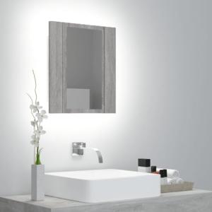 Somanki Armario de baño con espejomadera Gris Sonoma 40x12x…