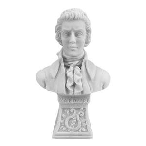 Escultura de mármol fundido con busto de Mozart famoso músi…
