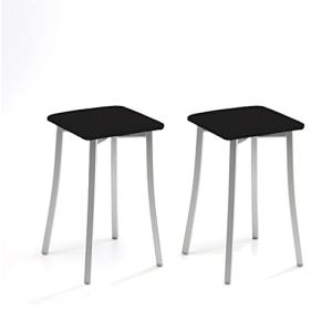 ASTIMESA Dos Taburetes de Cocina Patas diseño Polipiel Negr…