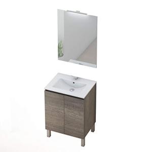 Baikal Conjunto Mueble de Baño con Lavabo y Espejo con Apli…