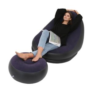 Phefop Sillón hinchable de PVC duradero, plegable, cómodo p…