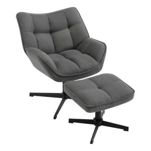 WOLTU Sillón Relax Giratoria con Reposapiés, Silla Relax Er…