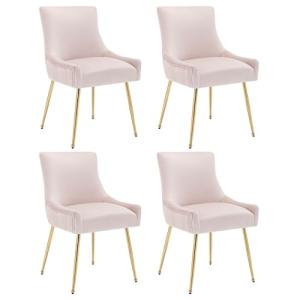 BXEYXE Juego de 4 sillas de comedor con rayas verticales, t…