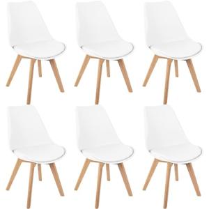 HJhomeheart Juego de 6 Sillas de Comedor, Patas de Madera M…