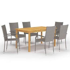 AJJHUUKI Home Items, juego de comedor de jardín de 7 piezas…