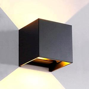 M Ledme - Aplique de pared Negro exterior/interior LED 6W,…