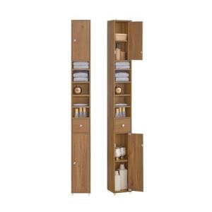 SoBuy Mueble Columna de Baño Armario para Baño Alto con 5 E…