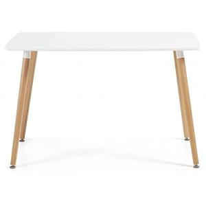 HABITMOBEL Mesa de Comedor Moderna Tapa lacada Blanca, 120…