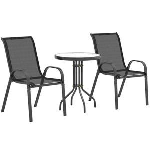 Outsunny Conjunto de Mesa y Sillas de Terraza Exterior de 3…