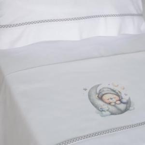 10XDIEZ Juego de sábanas Cuna 450 Blanco/Gris (Gris - Maxic…