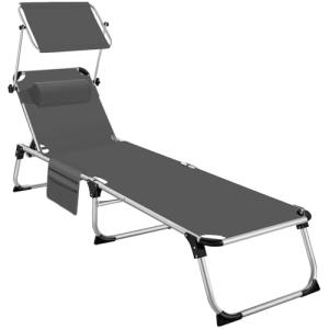 TecTake® Tumbona Jardín Exterior de Aluminio, Tumbona Plega…