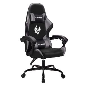 T-THREE.Silla ergonómica de Cuero para Juegos Silla de Ofic…