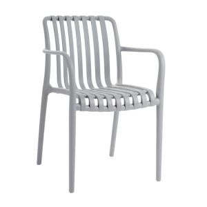 LOLAhome Silla de jardín Deba Gris, 58x56x81cm, con Brazos,…