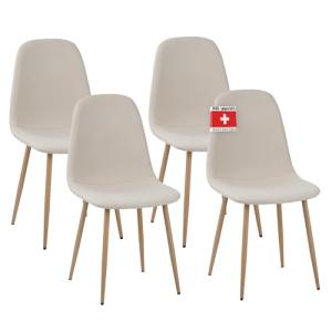 ALBATROS Juego de 4 sillas de Comedor Fano, Beige, Modernas…