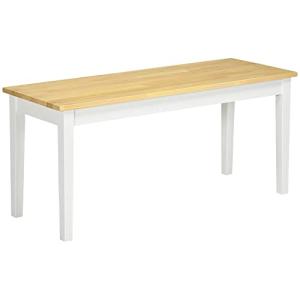 HOMCOM Banco de Madera para 2 Personas, Asiento Bicolor Nat…