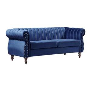 Vente-unique - Sofá Chesterfield de 3 plazas de Terciopelo…