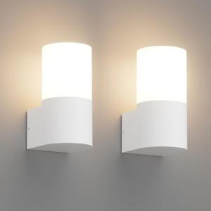 Klighten 2 piezas Aplique de Pared E27 Exterior/Interior, B…