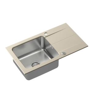 QUADRON Fregadero Beige | tamaño 78 x 44 cm | fregadero EDW…