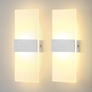 Lightsjoy 2 Piezas Apliques Pared Interior 12W Acrílico Lám…