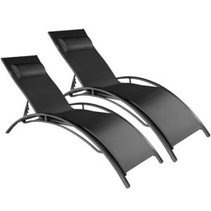 tectake® Set de 2 Tumbonas Jardín Exterior, Tumbona Plegabl…