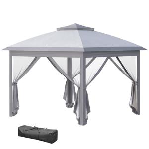 Outsunny Carpa Plegable 3,3x3,3 m Cenador de Jardín con Alt…