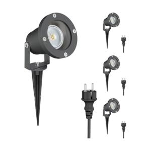 ledscom.de Foco de jardín DUK de 4 LED antracita con piquet…