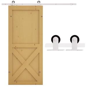 HOMCOM 183 cm Herraje para Puerta Corredera Kit de Accesori…