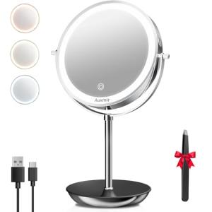 Auxmir Espejo Maquillaje con Luz Recargable, 30X/1X Aumento…