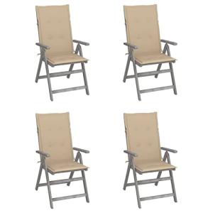 MOONAIRY Sillas de jardín reclinables 4 uds Cojines, Sillas…