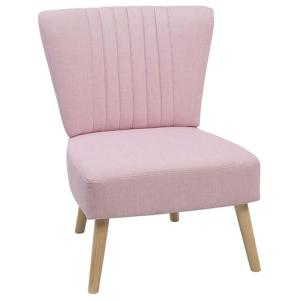 Beliani Sillón tapizado Rosa Decorativo sin reposabrazos me…