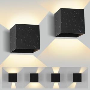 SILAMPDI Aplique pared Exterior 12W 3000K LED Lampara Exter…