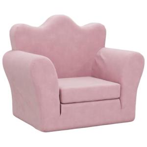 vidaXL Sofá Cama para niños Felpa Suave Rosa