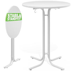 CASARIA® Mesa Alta Bar Redonda 70x110cm Plegable Metal con…