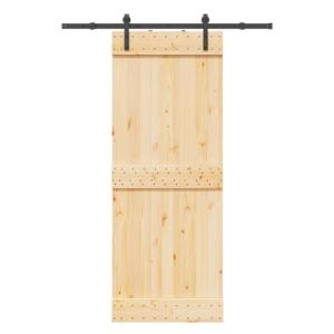 vidaXL Puerta corredera con herrajes madera maciza de pino…