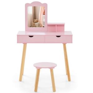 RELAX4LIFE Tocador de Maquillaje para Niñas 3-7 Años con Ta…
