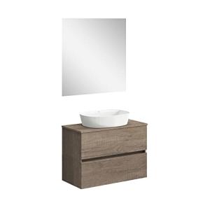 Baikal Baño Onyx, 2 cajones, suspendido en Pared, con Lavab…