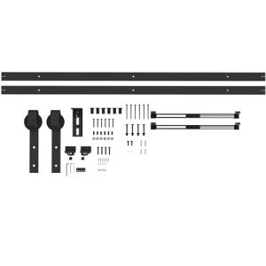 HOMCOM 8FT/244cm Herrajes para Puerta Corredera con Amortig…