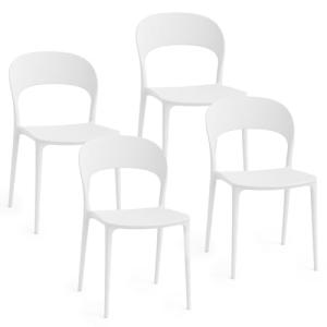 Set de 4 sillas Baroni Home de Plástico Blanco – Apilables,…