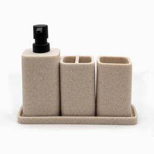 ZCCZ Juegos de Accesorios de baño 4 Piezas Beige con Dispen…